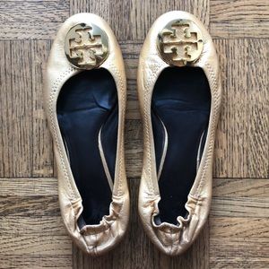 Gold Tort Burch Flats